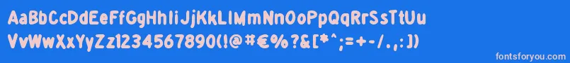 Detourdork Font – Pink Fonts on Blue Background