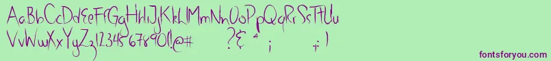 Fonte SharpieSeb – fontes roxas em um fundo verde
