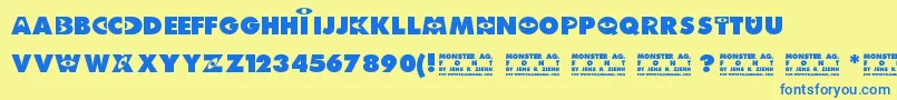 MonsterAg Font – Blue Fonts on Yellow Background