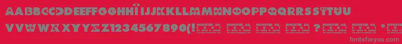 Czcionka MonsterAg – szare czcionki na czerwonym tle