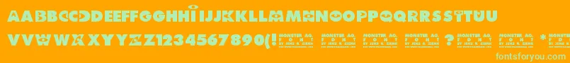 MonsterAg Font – Green Fonts on Orange Background