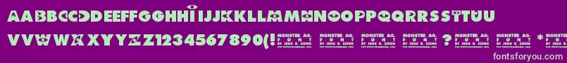 MonsterAg Font – Green Fonts on Purple Background