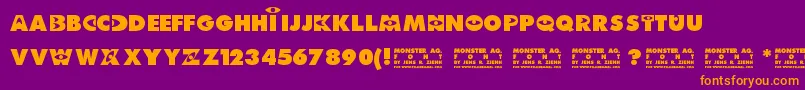 MonsterAg Font – Orange Fonts on Purple Background