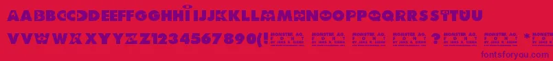MonsterAg Font – Purple Fonts on Red Background