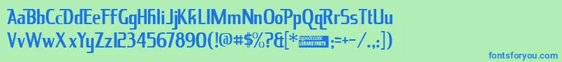 Kingrich Font – Blue Fonts on Green Background
