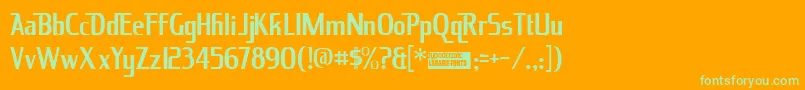 Kingrich Font – Green Fonts on Orange Background