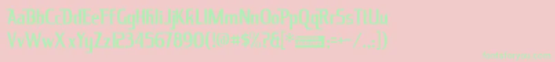 Kingrich-Schriftart – Grüne Schriften auf rosa Hintergrund