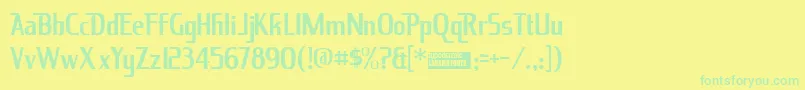 フォントKingrich – 黄色い背景に緑の文字