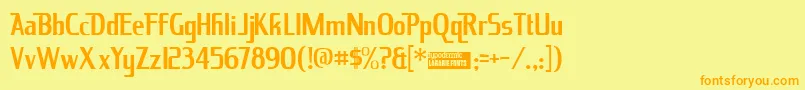Kingrich Font – Orange Fonts on Yellow Background