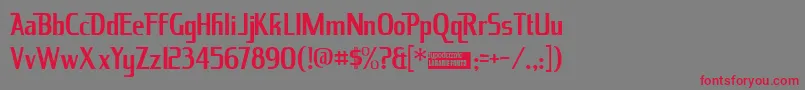 Kingrich Font – Red Fonts on Gray Background