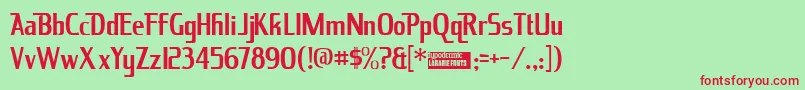 Kingrich Font – Red Fonts on Green Background