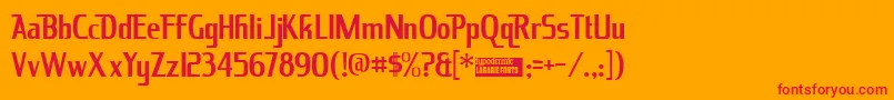 Kingrich Font – Red Fonts on Orange Background
