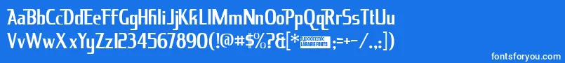 Kingrich-Schriftart – Weiße Schriften auf blauem Hintergrund