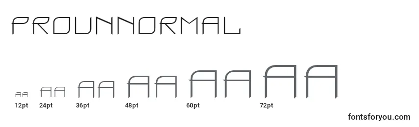 ProunNormal Font Sizes