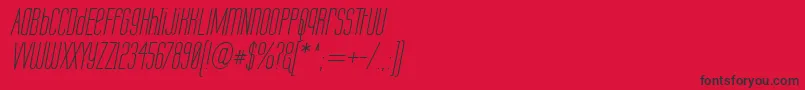 Fonte LabtopUnicaseItalic – fontes pretas em um fundo vermelho