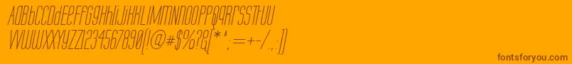 LabtopUnicaseItalic-Schriftart – Braune Schriften auf orangefarbenem Hintergrund