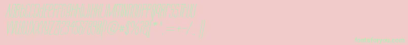 LabtopUnicaseItalic-Schriftart – Grüne Schriften auf rosa Hintergrund