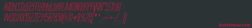 フォントLabtopUnicaseItalic – 黒い背景に赤い文字