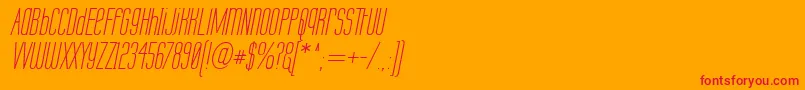 LabtopUnicaseItalic-Schriftart – Rote Schriften auf orangefarbenem Hintergrund