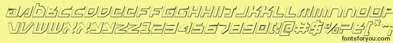 Unoestado3Di Font – Black Fonts on Yellow Background