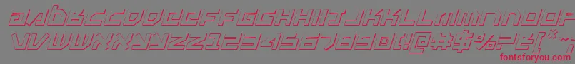 Unoestado3Di-Schriftart – Rote Schriften auf grauem Hintergrund