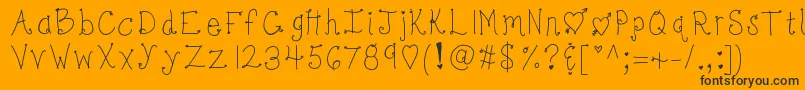 Kbbonjoursweetheart-Schriftart – Schwarze Schriften auf orangefarbenem Hintergrund