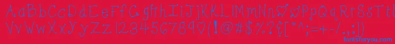 Kbbonjoursweetheart Font – Blue Fonts on Red Background