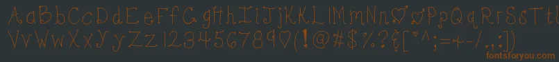 Kbbonjoursweetheart-fontti – ruskeat fontit mustalla taustalla