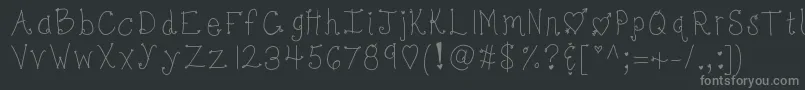 フォントKbbonjoursweetheart – 黒い背景に灰色の文字