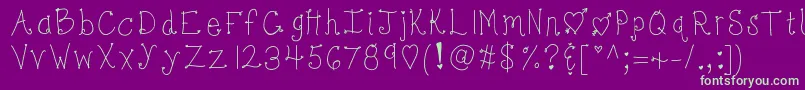 Kbbonjoursweetheart Font – Green Fonts on Purple Background