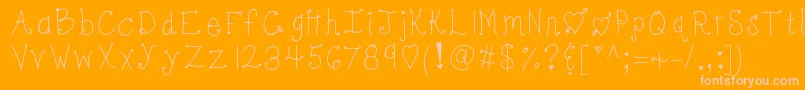 Kbbonjoursweetheart Font – Pink Fonts on Orange Background