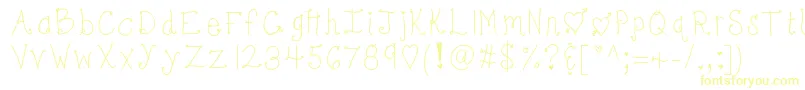 Kbbonjoursweetheart Font – Yellow Fonts on White Background