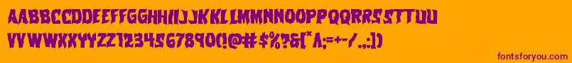 Vorvolaka-Schriftart – Violette Schriften auf orangefarbenem Hintergrund