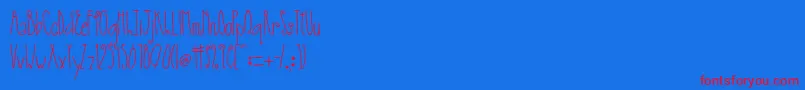 フォントAustieBostSmallWorld – 赤い文字の青い背景