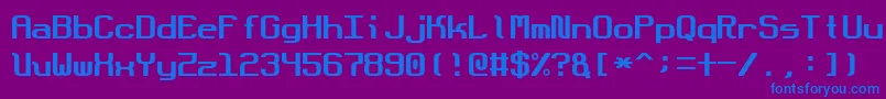 フォントDotboundaryFixed – 紫色の背景に青い文字