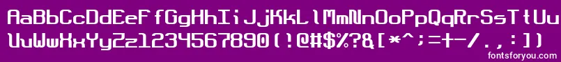 Czcionka DotboundaryFixed – białe czcionki na fioletowym tle