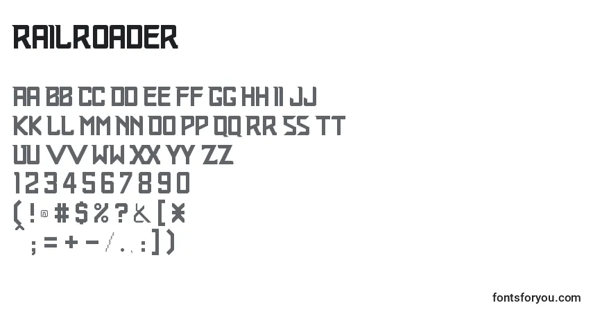 Railroader-fontti – aakkoset, numerot, erikoismerkit