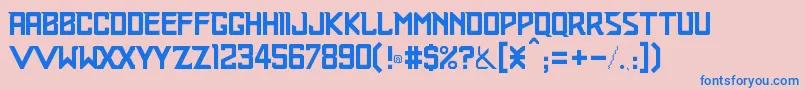Railroader Font – Blue Fonts on Pink Background