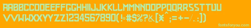 Railroader Font – Green Fonts on Orange Background