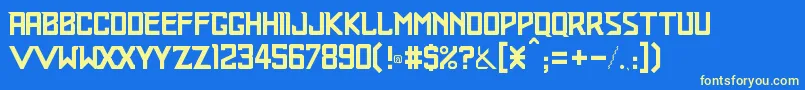 Railroader Font – Yellow Fonts on Blue Background