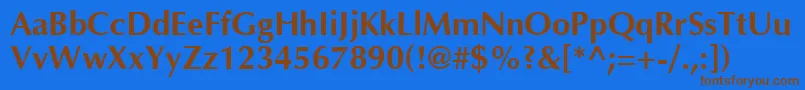 Optima ffy Font – Brown Fonts on Blue Background