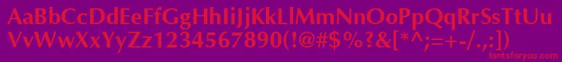 Optima ffy Font – Red Fonts on Purple Background