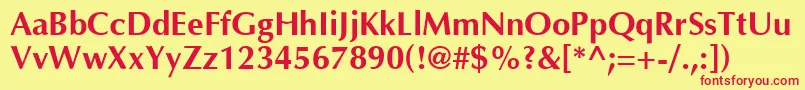 Optima ffy Font – Red Fonts on Yellow Background