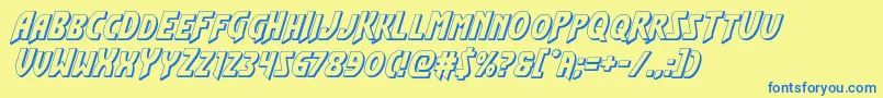 Flashrogers3Dital Font – Blue Fonts on Yellow Background