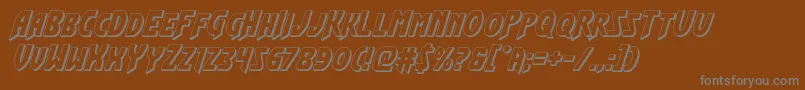 Flashrogers3Dital-Schriftart – Graue Schriften auf braunem Hintergrund