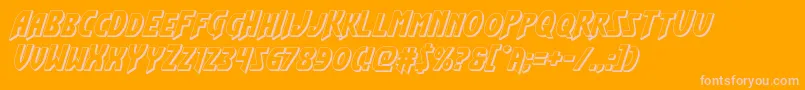 Flashrogers3Dital-Schriftart – Rosa Schriften auf orangefarbenem Hintergrund