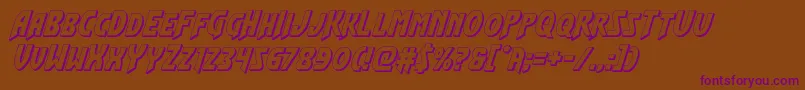 Flashrogers3Dital-Schriftart – Violette Schriften auf braunem Hintergrund