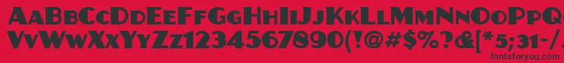 JuanitaItc Font – Black Fonts on Red Background