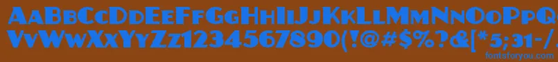 JuanitaItc Font – Blue Fonts on Brown Background