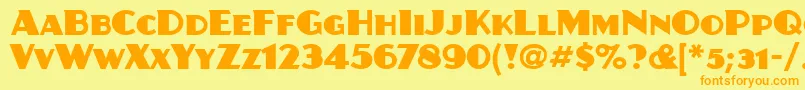 Fonte JuanitaItc – fontes laranjas em um fundo amarelo
